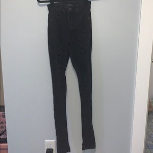 Black High waisted ripped jeans